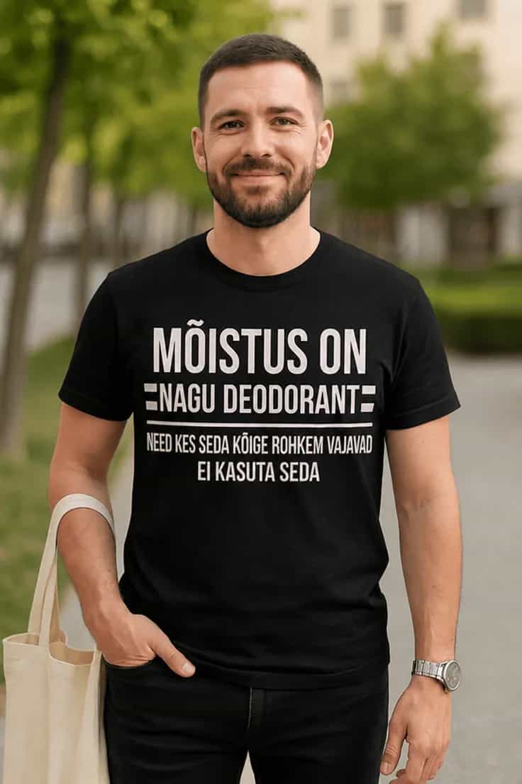 Naljakas T-särk „Mõistus on nagu deodorant“