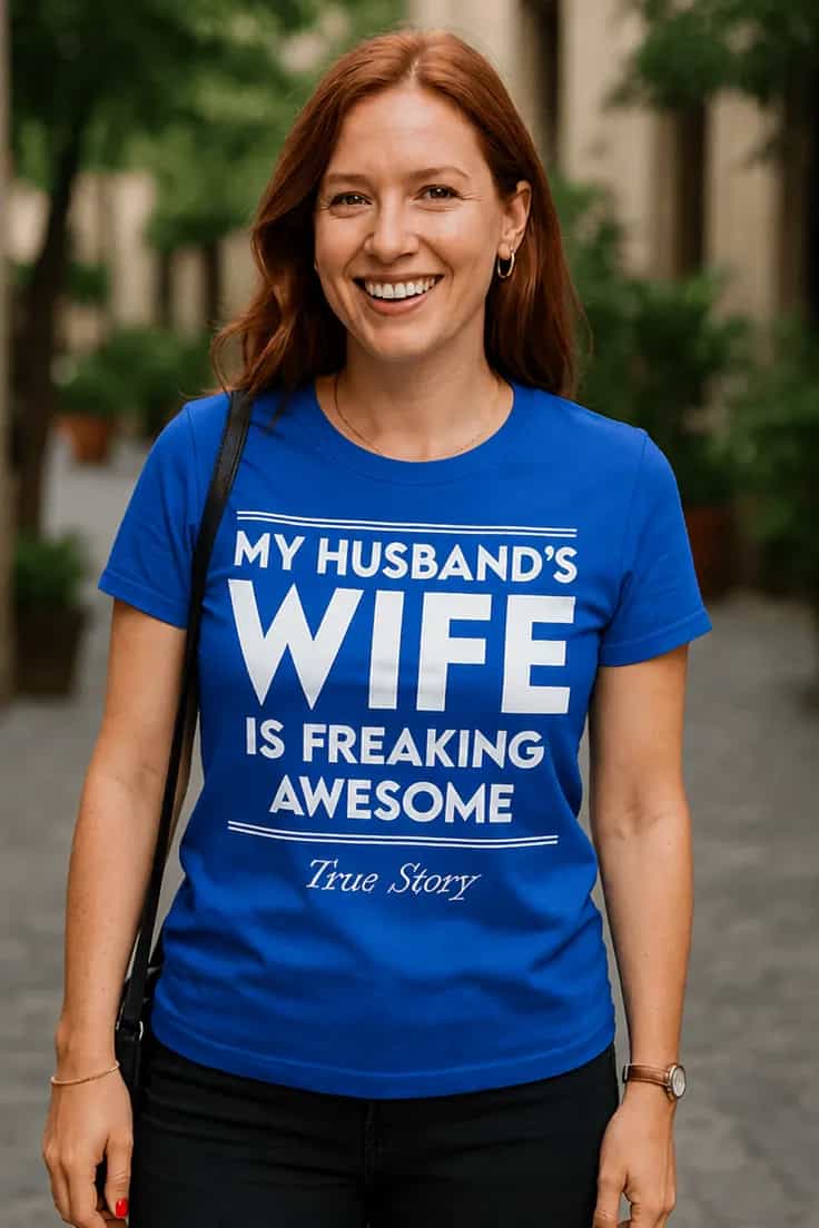 Naljakas T-särk Mehe naine on äge – True Story
