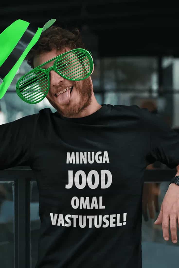 Naljakas T-särk Omal vastutusel joomine
