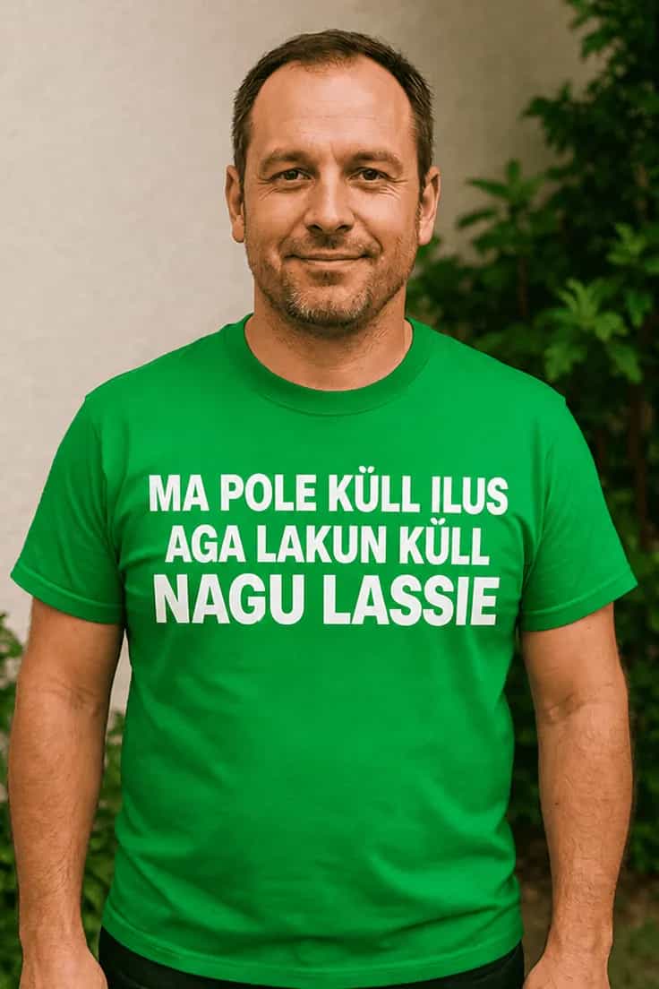 Naljakas T-särk Pole ilus aga lakub hästi