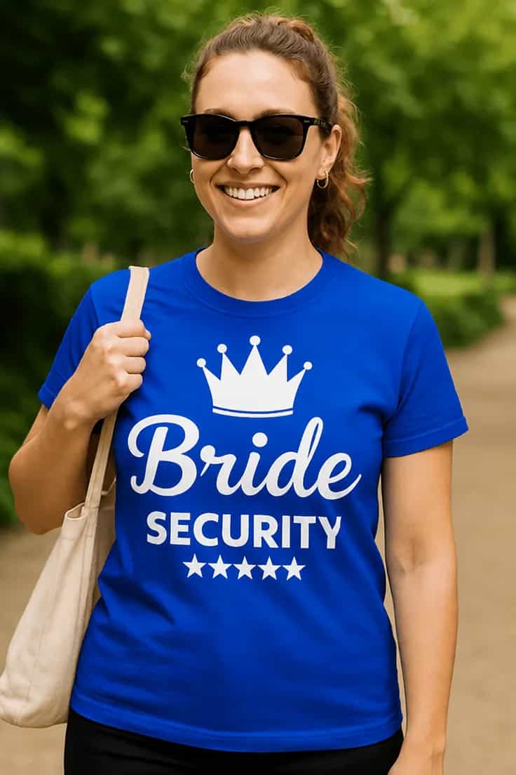 Naljakas T-särk Pruudi turva – Bride SECURITY