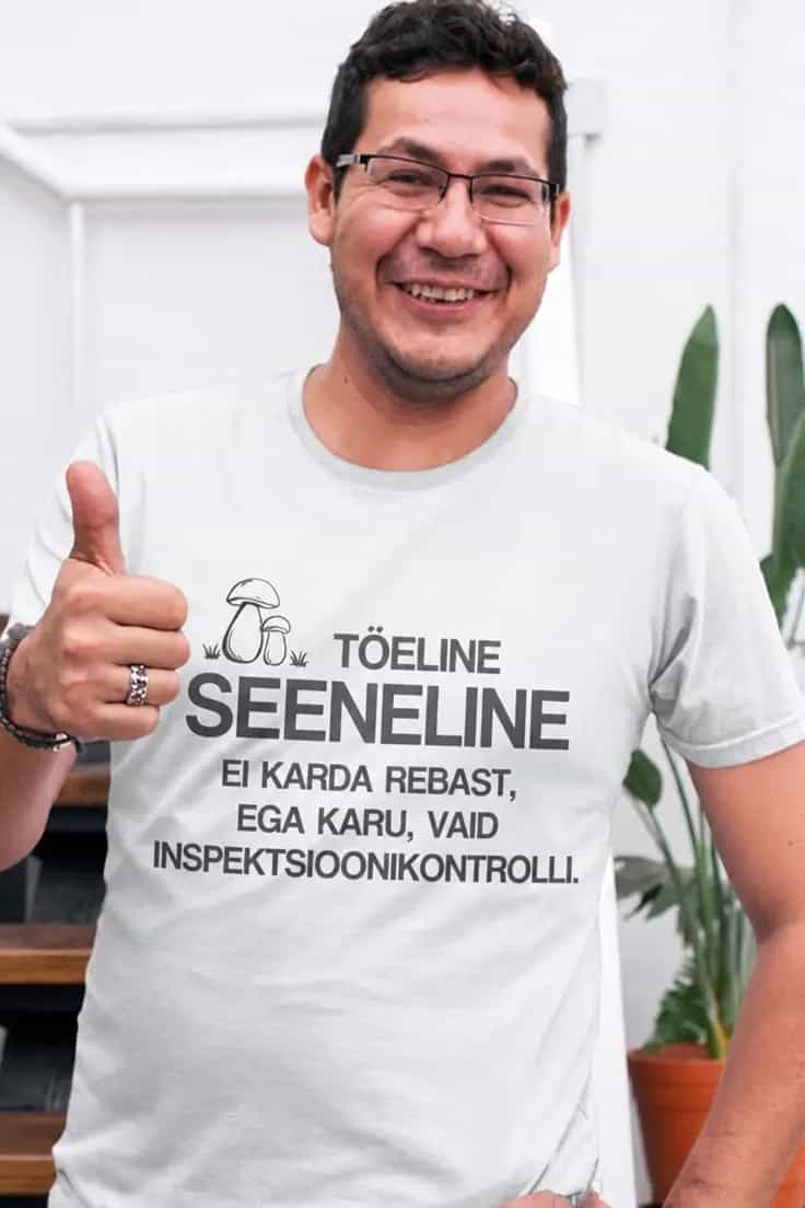 Naljakas T-särk Seenelise hirm – TÕELINE SEENELINE