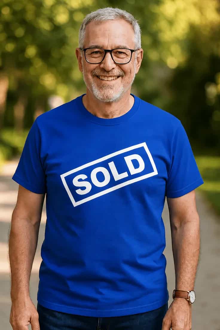 Naljakas T-särk „Sold“ peigmehele