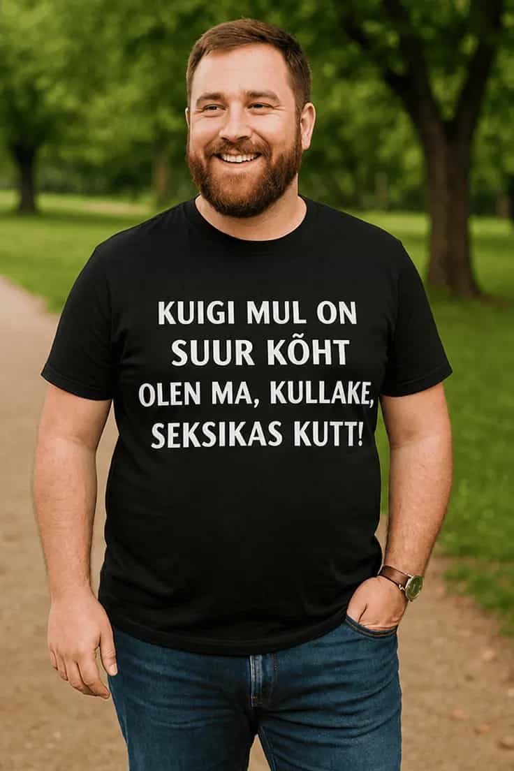 Naljakas T-särk Suure kõhuga seksikas kutt