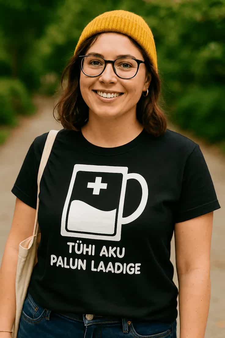 Naljakas T-särk Tühi aku palun laadige