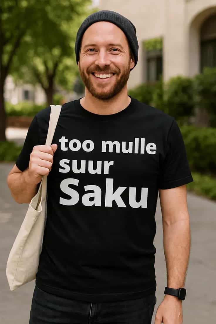 Naljakas T-särk Too mulle suur Saku – too mulle suur Saku