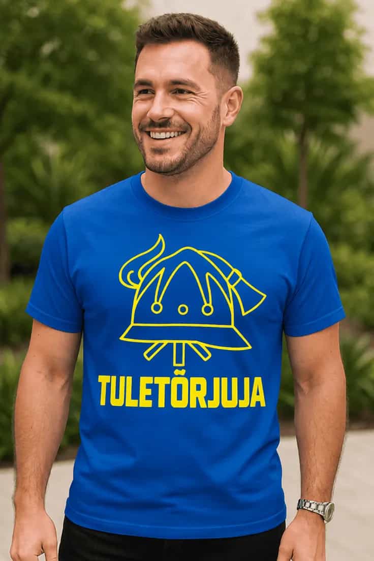 Naljakas T-särk Tuletõrjuja kiivriga TULETÕRJUJA