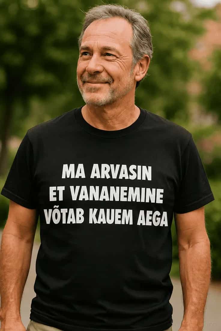 Vananemine võtab kauem aega – valge T-särk