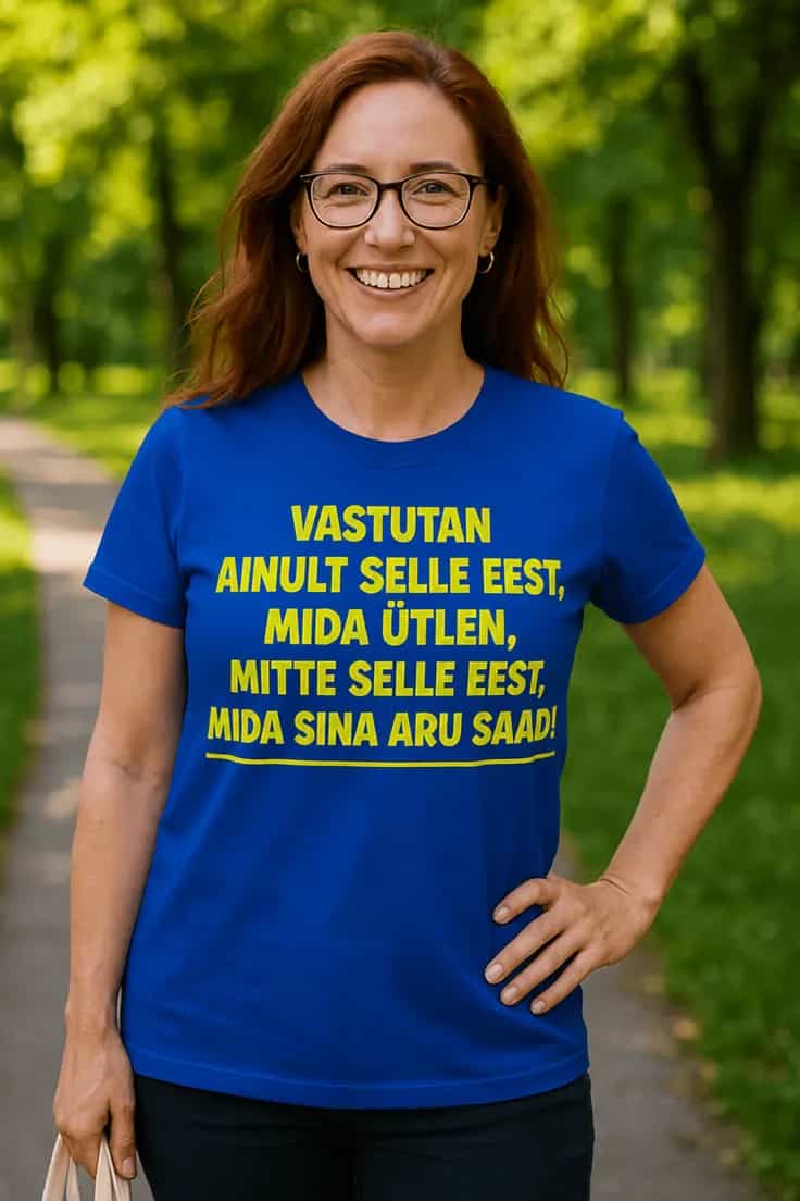 Naljakas T-särk „Vastutan ainult selle eest, mida ütlen“