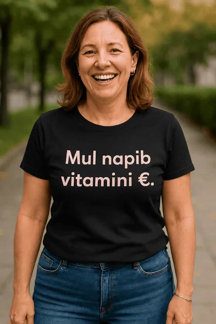 Naljakas T-särk „Mul napib vitamiini €“