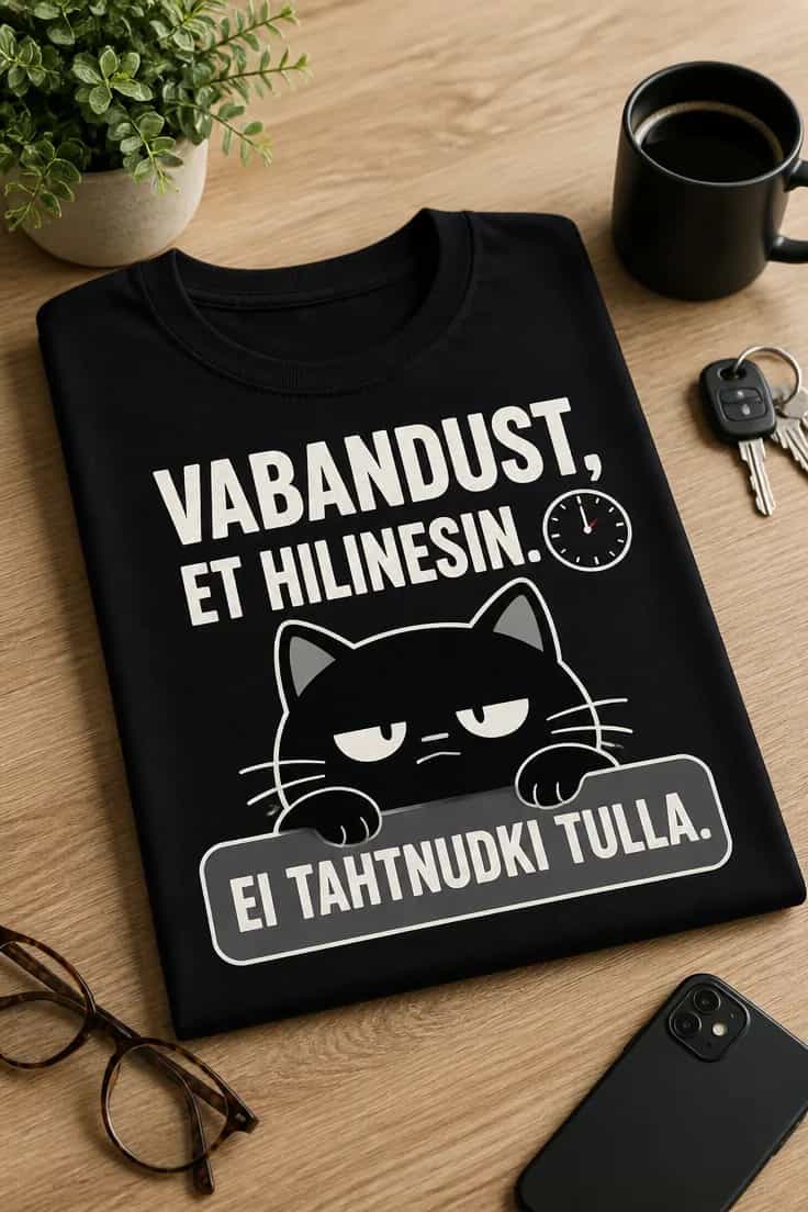 T-särk Vabandust, et hilinesin. Ei tahtnudki tulla.