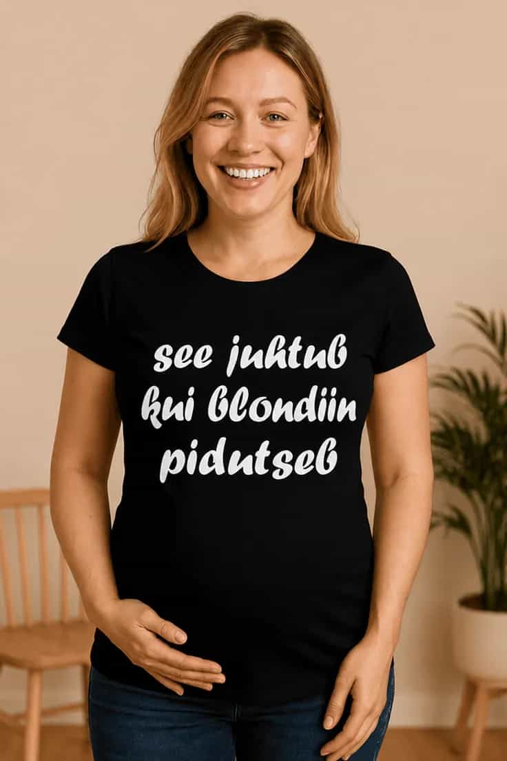 Raseduse T-särk Blondiin pidutses – see juhtub
