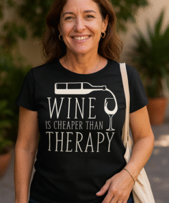 WINE IS CHEAPER THAN THERAPY - T-särk