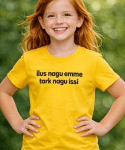 Naljakas laste T-särk “Ilus nagu emme, tark nagu issi”