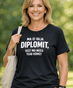 Naljakas naiste T-särk: Ma ei vaja diplomit, sest mu mees teab kõike