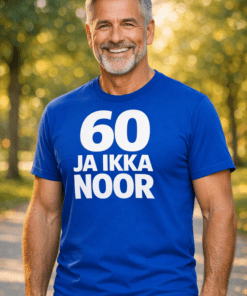 Naljakas T-särk "60 ja ikka noor"