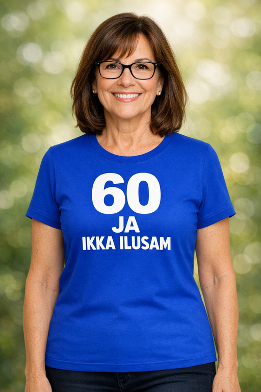 Naljakas T-särk "60 ja ikka ilusam"
