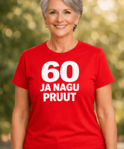 Naljakas T-särk "60 ja nagu pruut"