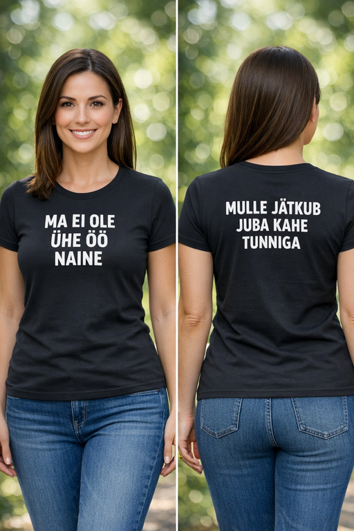 Naljakas T-särk: ma ei ole ühe öö naine, ma väsin juba kahe tunniga