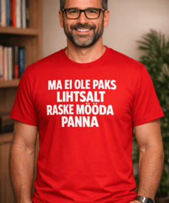 Naljakas T-särk „Ma ei ole paks, lihtsalt raske mööda panna“