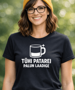 Naljakas T-särk „TÜHI PATAREI PALUN LAADIGE”